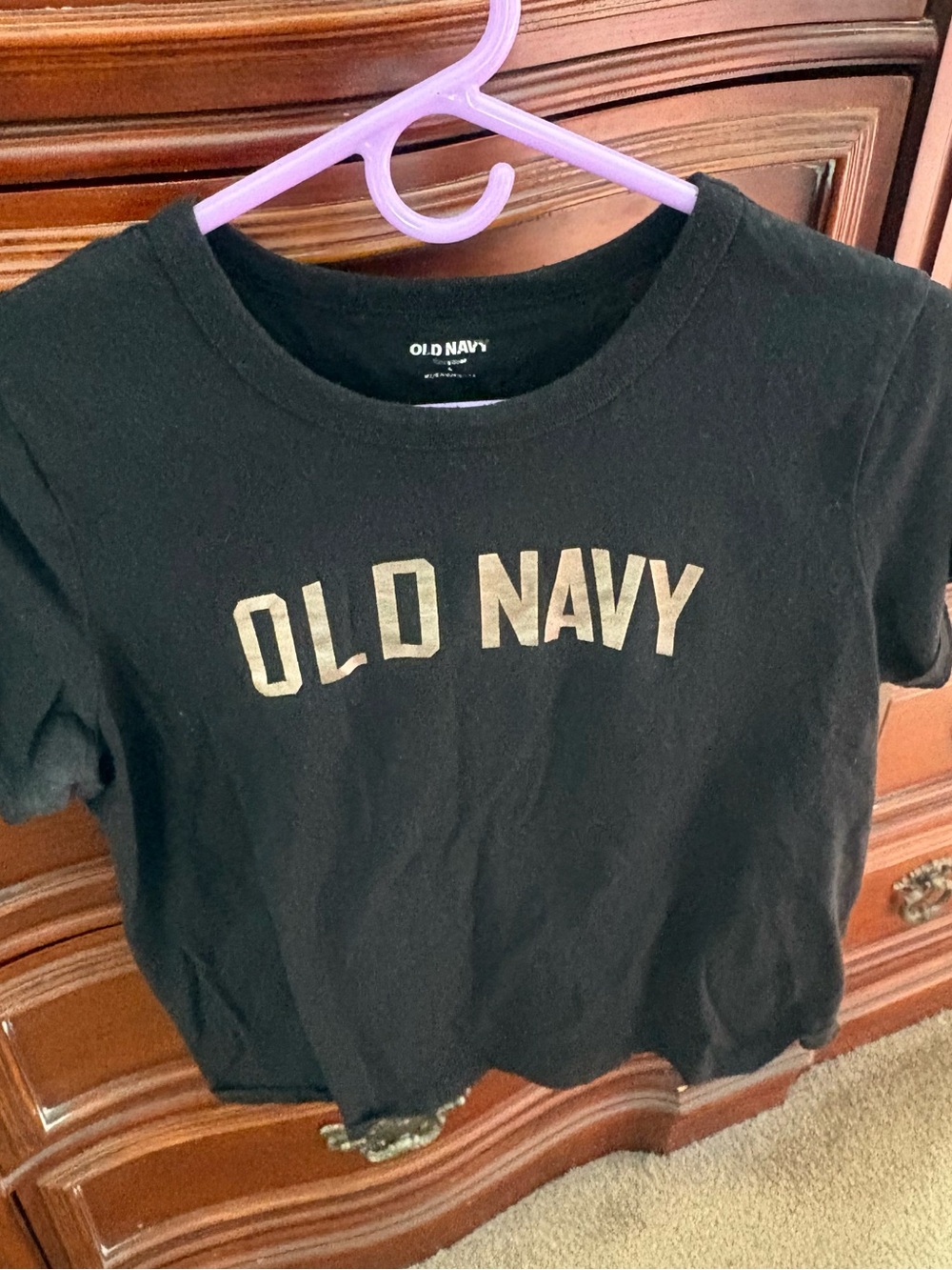 Old Navy Black Short-Sleeve Tee with Gold Lettering